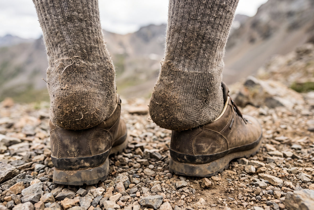 Hiking Socks - Wool socks with dust and trail wear